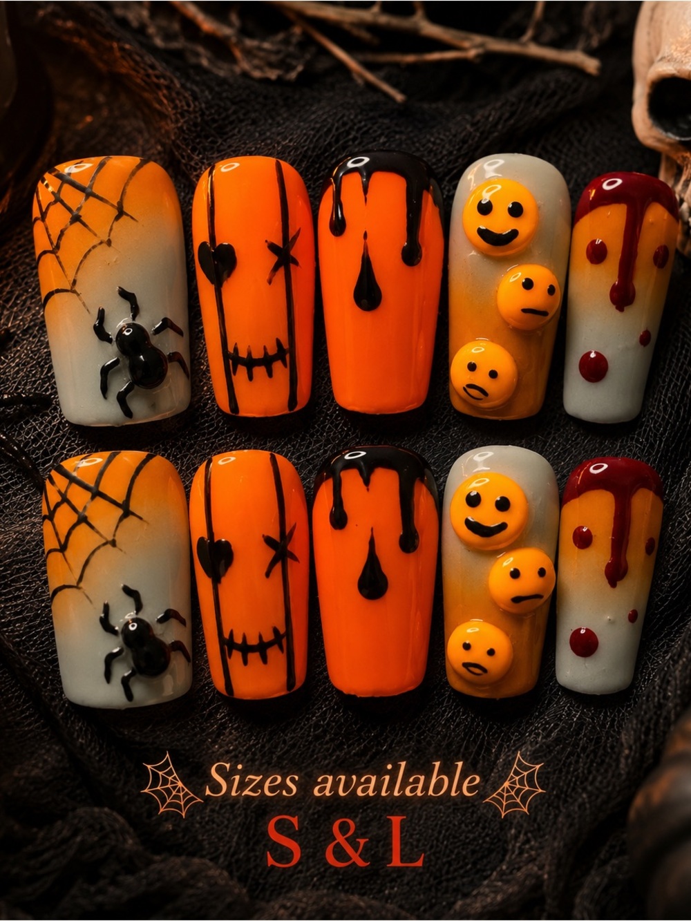 🕷️🎃 Halloween Press-On Nails 🎃🕷️
